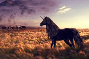 horse, unicorn, golf, art, grass, wind wallpaper thumb