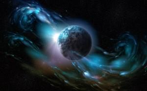Planet surrounded by stardust wallpaper wallpaper thumb