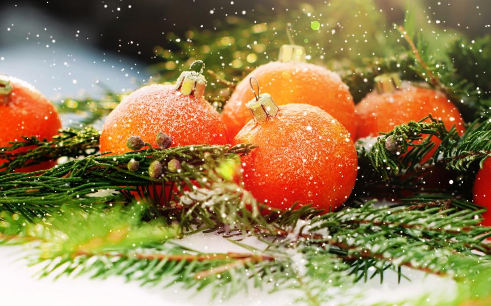 New Year decoration wallpaper,Merry HD wallpaper,Christmas HD wallpaper,decoration HD wallpaper,New Year HD wallpaper,ornaments HD wallpaper,tree HD wallpaper,oranges HD wallpaper,fruit HD wallpaper,snow HD wallpaper,2880x1800 wallpaper