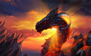 Dragon lava sky wallpaper thumb