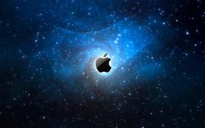 Apple logo in space wallpaper thumb