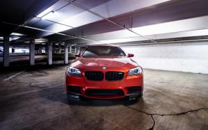 BMW M5 F10 Orange Car Parking wallpaper thumb