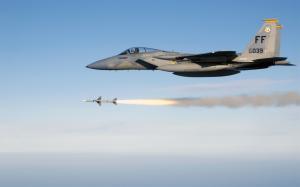 F 15 Eagle Firing AIM 7 Sparrow Medium Range Air to Air Missile wallpaper thumb