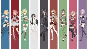 Anime Girls, Sword Art Online, Kirigaya Kazuto, Yuuki Asuna, Asada Shino, Shinozaki Rika, Kirigaya Suguha, Ayano Keiko wallpaper thumb