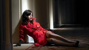 Keira Knightley Red Raincoat wallpaper thumb