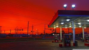 Gas Staion Under A Red Sky wallpaper thumb