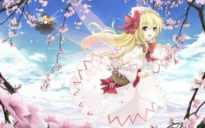 Anime girl, Japanese anime, ACG, The second element, Spring, Peach, Flower Fairy, Cute, Sweet wallpaper thumb