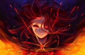 Pixiv Fantasia: Fallen Kings, Anime Girls, Redhead, Red Eyes, Original Characters wallpaper thumb