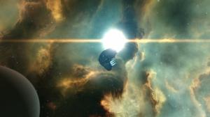 Eve Online Spaceship Light Nebula HD wallpaper thumb