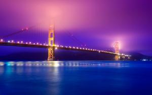 Golden Gate Bridge Fog San Francisco Bay Pacific Ocean Usa Background Free wallpaper thumb