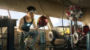 Tony Stark working on his Iron Man suit wallpaper thumb