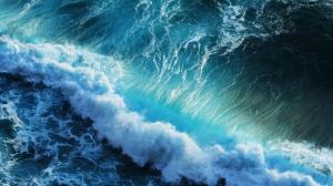 Beautiful blue sea waves wallpaper thumb