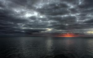 Sunset Ocean Clouds HD wallpaper thumb