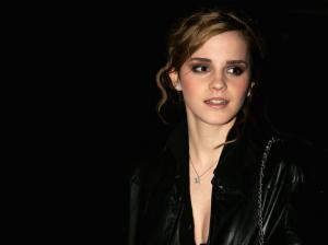 Emma Watson in Black Coat HD wallpaper thumb