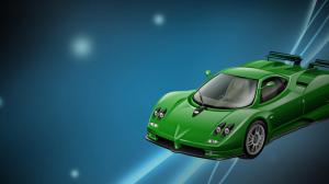 Pagani green car desktop background wallpaper thumb