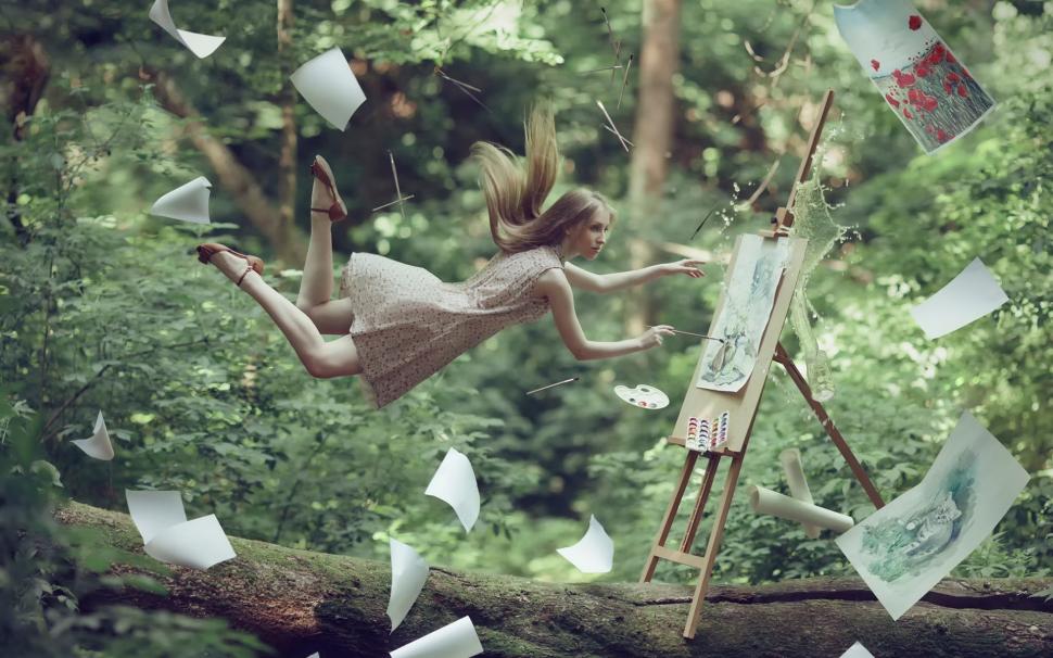 Artist girl, flying, drawing, paper, creative pictures wallpaper,Artist HD wallpaper,Girl HD wallpaper,Flying HD wallpaper,Drawing HD wallpaper,Paper HD wallpaper,Creative HD wallpaper,Pictures HD wallpaper,1920x1200 wallpaper