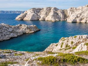 France, Marseille, coast, blue sea, stones wallpaper thumb