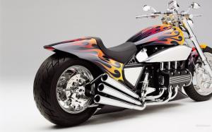 Three exhaust pipe of the motorcycle wallpaper thumb