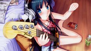 Anime Fender Guitar Bass K-On Manga Mio Akiyama Bass HD wallpaper thumb