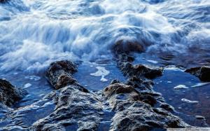 Close Up Of Surf On A Rocky Beach wallpaper thumb