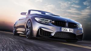 BMW M4 sport car front view, speed, road wallpaper thumb