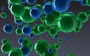 Blue and green bubbles wallpaper thumb