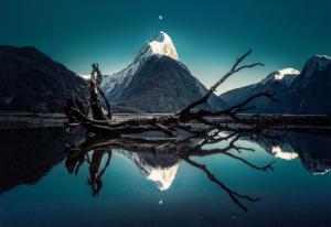 Trey Ratcliff, Landscape, Mountain, Moon, Reflection wallpaper thumb