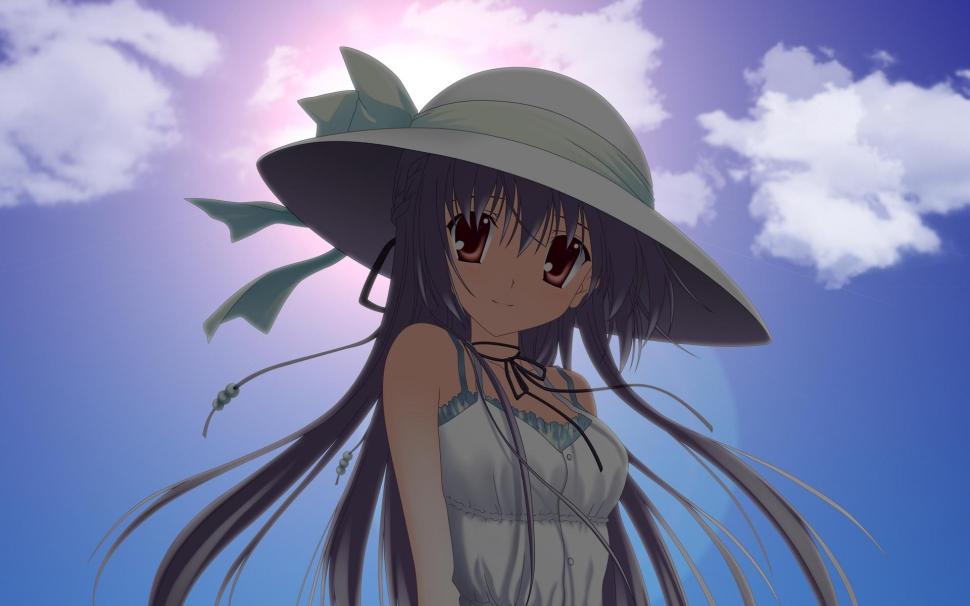 Girl with big hat wallpaper,anime HD wallpaper,1920x1200 HD wallpaper,woman HD wallpaper,1920x1200 wallpaper