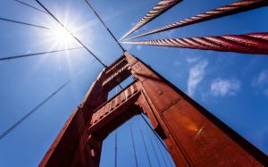 Golden Gate Bridge Bridge San Francisco Sunlight Cables HD wallpaper thumb