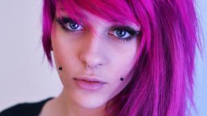 Women, Colored Hair, Closeup, Nose Rings, Piercing, Dyed Hair wallpaper thumb