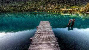 Nature, Landscape, Trees, Pier, Wooden Surface, Forest, Water, Lake, Reflection, Wood, HDR, Stones, Calm wallpaper thumb