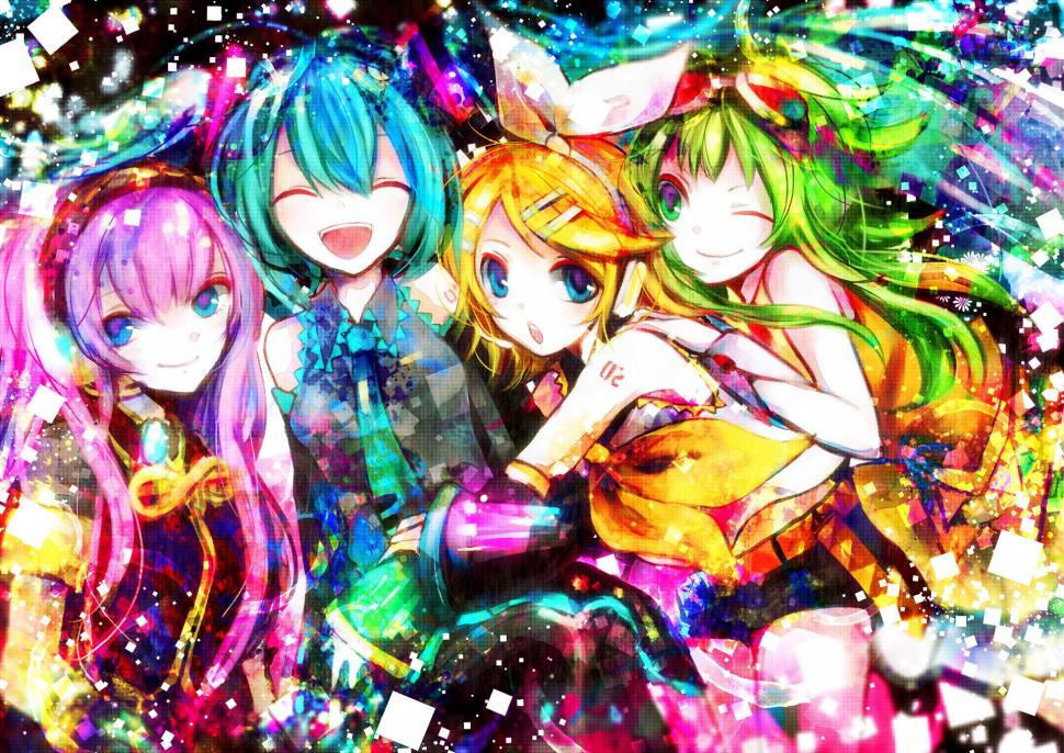 Vocal-Friends! wallpaper,friends HD wallpaper,hatsune-miku HD wallpaper,rin-kagamine HD wallpaper,vocaloid HD wallpaper,cute HD wallpaper,megurine-luka HD wallpaper,happy HD wallpaper,gumi HD wallpaper,colorful HD wallpaper,1920x1358 wallpaper