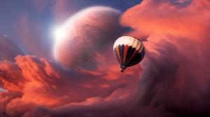 Balloon Clouds Planet HD wallpaper thumb