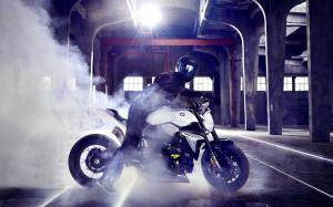 BMW Sportbike Burnout Smoke Light Naked HD wallpaper thumb