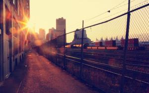 Cityscape, Sunlight, Fence, Morning, Photography wallpaper thumb