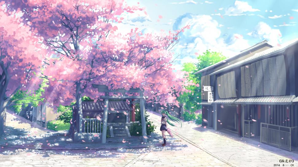 Vocaloid, Hatsune Miku, Anime, Cherry Blossom wallpaper,vocaloid HD wallpaper,hatsune miku HD wallpaper,anime HD wallpaper,cherry blossom HD wallpaper,1920x1080 wallpaper