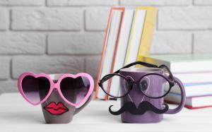 Funny style, cups, coffee, mug, glasses wallpaper thumb
