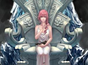 Art picture, Final Fantasy 13, pink hair girl, blue eyes wallpaper thumb