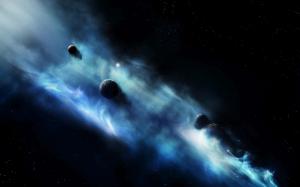 Explosion of blue planets wallpaper thumb