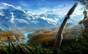 far cry 4, sword, mountain, art wallpaper thumb