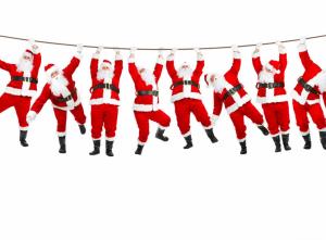 santa claus, rope, weigh, white background, christmas, holiday wallpaper thumb