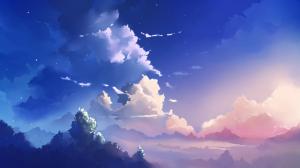 Sky, Clouds, Blue, Painting wallpaper thumb