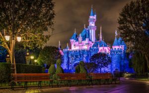Disneyland, castle, blue style, night wallpaper thumb