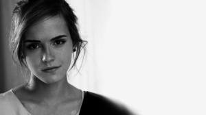Emma Watson Black And White Background wallpaper thumb