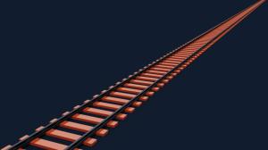 Railway, Train, Abstract, Orange, Render, CGI, Blender, Modern, Simple, Minimalism, 3D, Digital Art, Simple Background wallpaper thumb