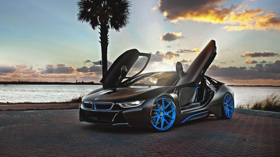 BMW i8 Blue HRE WheelsRelated Car Wallpapers wallpaper,blue HD wallpaper,wheels HD wallpaper,1920x1080 wallpaper