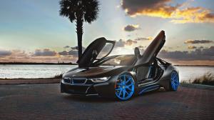 BMW i8 Blue HRE WheelsRelated Car Wallpapers wallpaper thumb