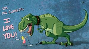 Artwork, Humor, Dinosaurs, T-Rex wallpaper thumb
