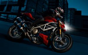 Ducati, Red Motorcycle, Night, Light wallpaper thumb
