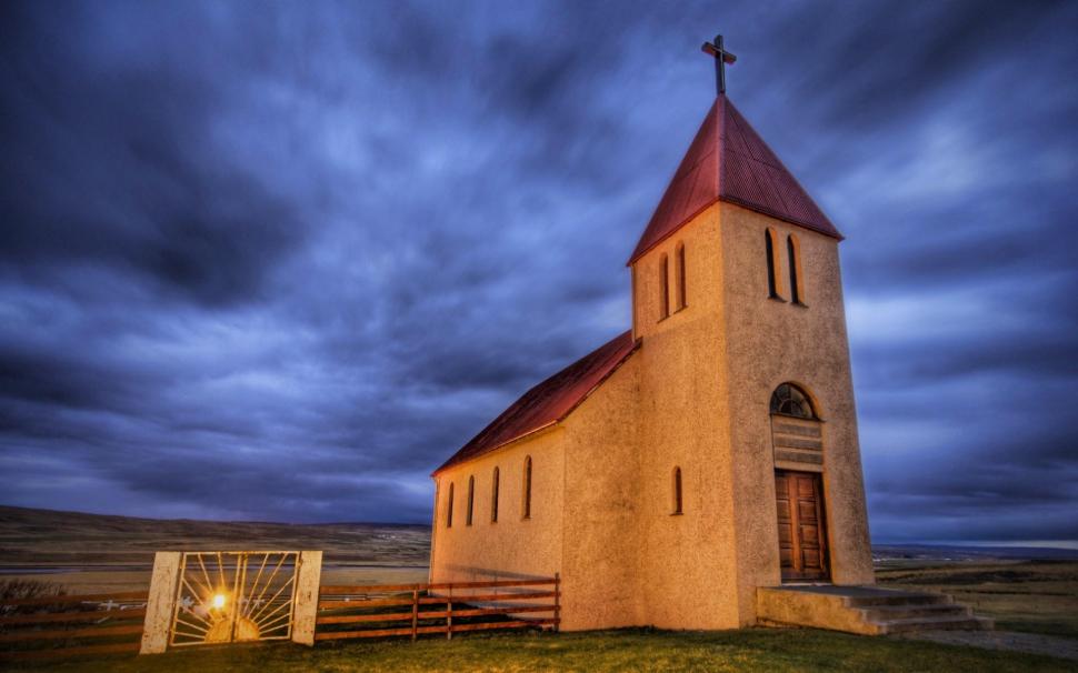 Abaondoned Church On The Icelic Tundra Hdr wallpaper,church HD wallpaper,blue sky HD wallpaper,iceland HD wallpaper,icelandic tundra HD wallpaper,animals HD wallpaper,1920x1200 wallpaper